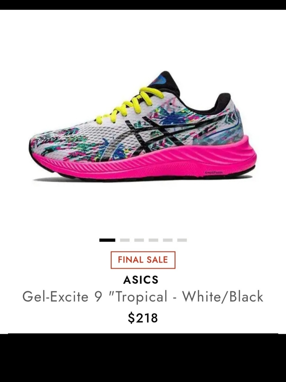 Womens ASICS Gel Excite 9 White Neon Tropical Ortholite Sneakers 8.5
